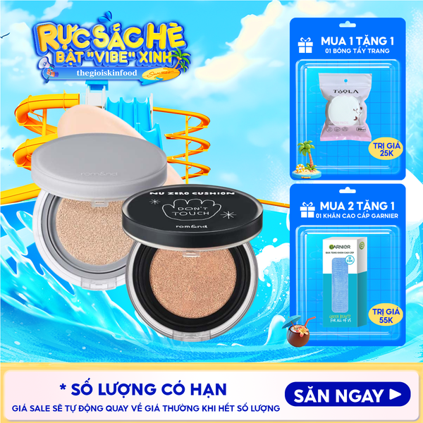  Phấn Nước Romand Che Phủ Cao, Mỏng Nhẹ Tự Nhiên NU Zero Cushion SPF24/PA++ 15g 