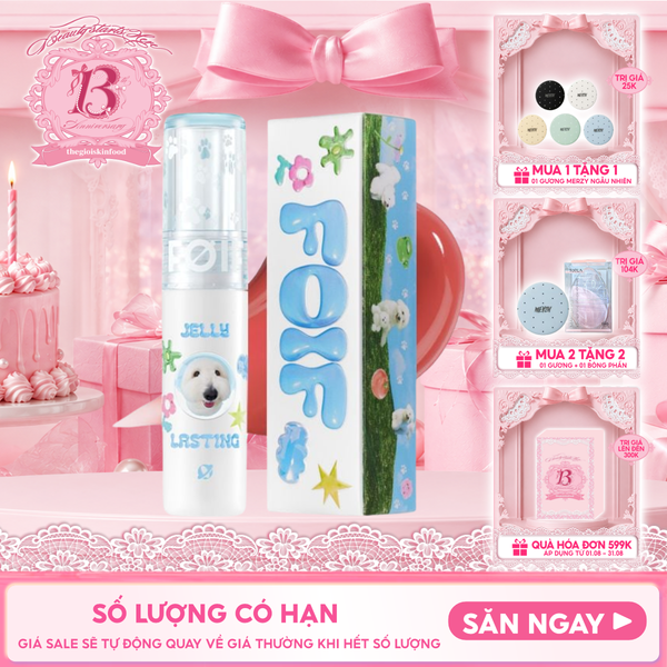  [Teddy Collection] Son Tint Bóng FOIF Thuần Chay, Ẩm Mịn, Căng Bóng Jelly Lasting Tint 3g 