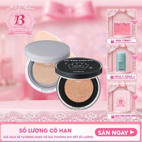 Phấn Nước Romand Che Phủ Cao, Mỏng Nhẹ Tự Nhiên NU Zero Cushion SPF24/PA++ 15g