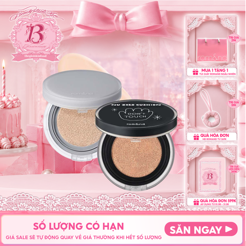Phấn Nước Romand Che Phủ Cao, Mỏng Nhẹ Tự Nhiên NU Zero Cushion SPF24/PA++ 15g