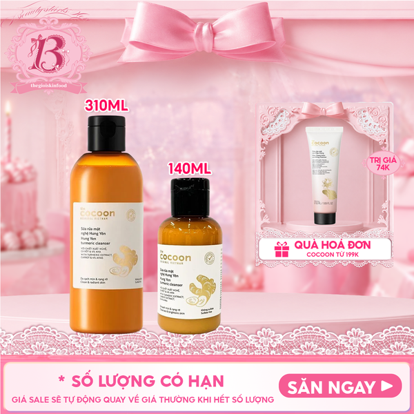  Sữa Rửa Mặt Cocoon Làm Sạch Sâu Chiết Xuất Nước Nghệ Hưng Yên Turmeric Cleanser 