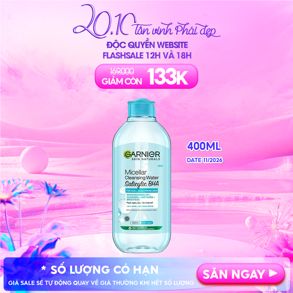  Nước Tẩy Trang Garnier Làm Sạch Sâu Micellar Cleansing Water 