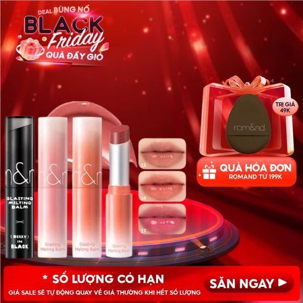  [VE-EASY] Son Dưỡng Romand Dạng Thỏi Có Màu Thuần Chay Dưỡng Ẩm Mềm Môi Glasting Melting Balm 