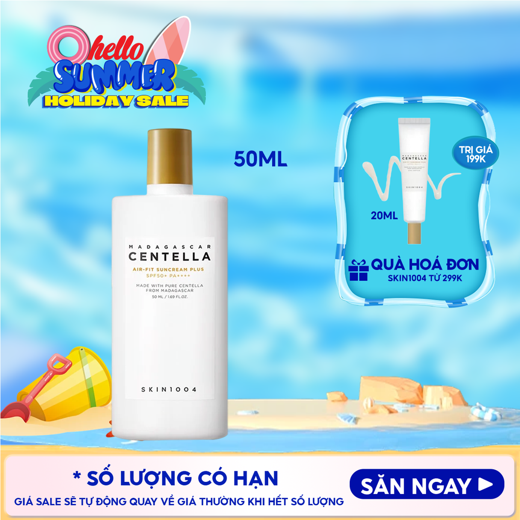Kem Chống Nắng Skin1004 Lành Tính Dành Cho Da Nhạy Cảm Madagascar Centella Air-Fit Suncream Plus SPF50+ PA++++ 50ml