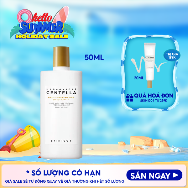  Kem Chống Nắng Skin1004 Lành Tính Dành Cho Da Nhạy Cảm Madagascar Centella Air-Fit Suncream Plus SPF50+ PA++++ 50ml 