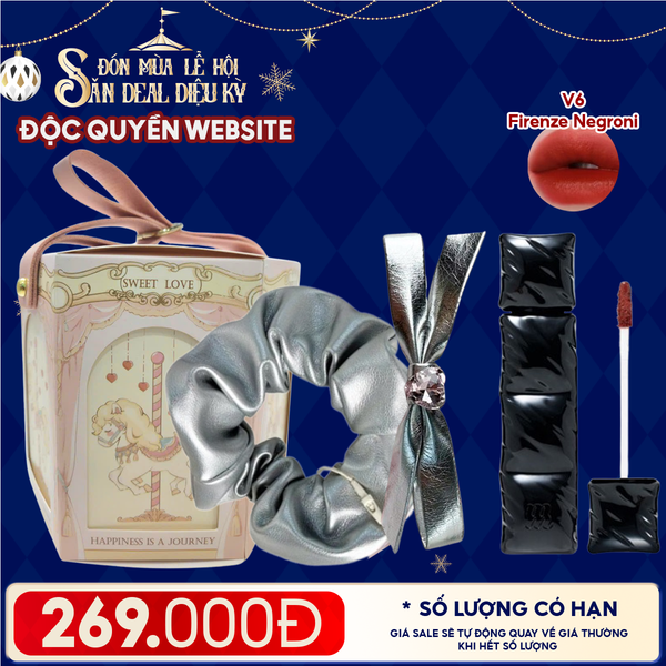  Túi Quà Giáng Sinh: Son Merzy + Kẹp Tóc Ngẫu Nhiên + Cột Tóc Ngẫu Nhiên + Túi Quà Tặng 