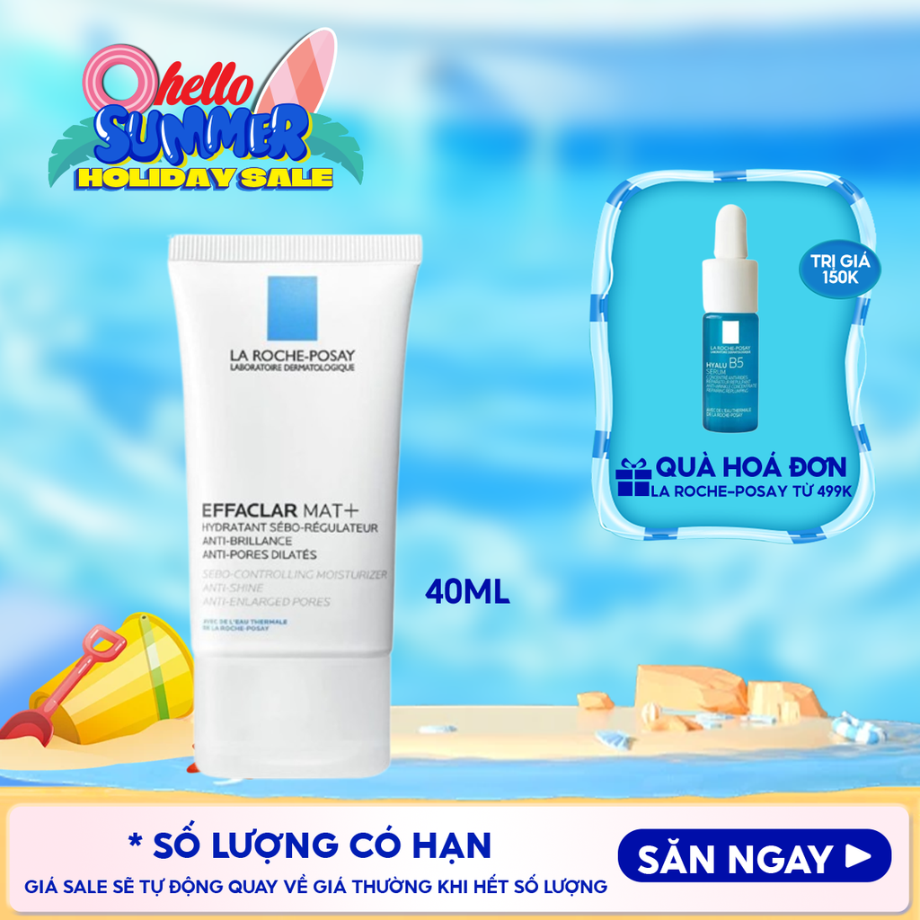 Kem Dưỡng La Roche-Posay Kiềm Dầu, Cải Thiện Lỗ Chân Lông Effaclar Mat+ 40ml