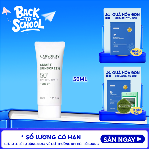  Kem Chống Nắng Caryophy Nâng Tông Smart Sunscreen Tone Up SPF50+/PA+++ 50ml 