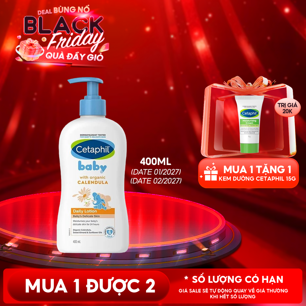 Sữa Dưỡng Da Trẻ Em Cetaphil Baby Daily Lotion With Organic Calendula 400ml