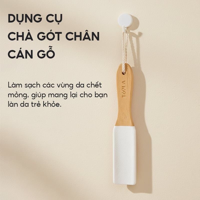 Dụng Cụ Chà Gót Chân Cán Gỗ TOOLA Heel Brush - BT-TLA095