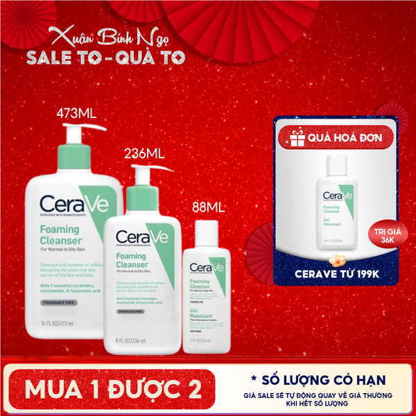  Sữa Rửa Mặt Cerave Sạch Sâu Dành Cho Da Dầu Developed With Dermatologists Foaming Cleanser 