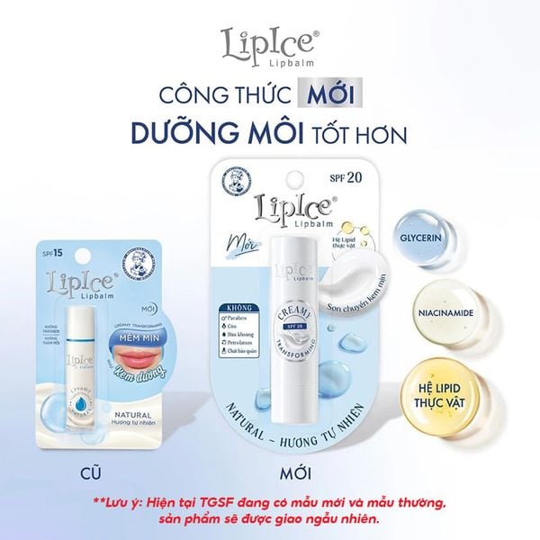  Son Dưỡng Không Màu LipIce Chuyển Kem Mịn Creamy Lipbalm 