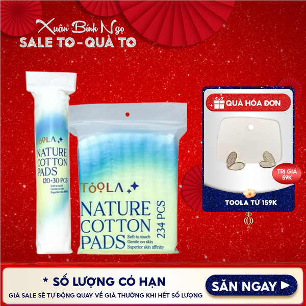  [NHẬP KHẨU] Bông Tẩy Trang Mềm Mịn TOOLA - 50 miếng - 150 miếng - 234 miếng 