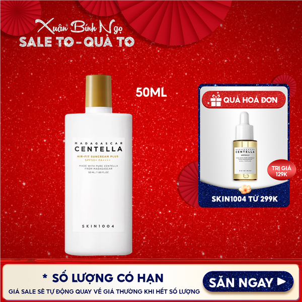  Kem Chống Nắng Skin1004 Lành Tính Dành Cho Da Nhạy Cảm Madagascar Centella Air-Fit Suncream Plus SPF50+ PA++++ 50ml 