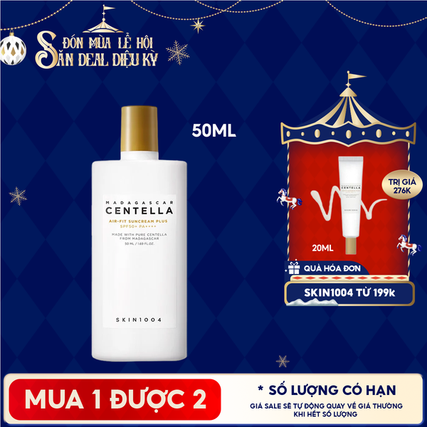  Kem Chống Nắng Skin1004 Lành Tính Dành Cho Da Nhạy Cảm Madagascar Centella Air-Fit Suncream Plus SPF50+ PA++++ 50ml 