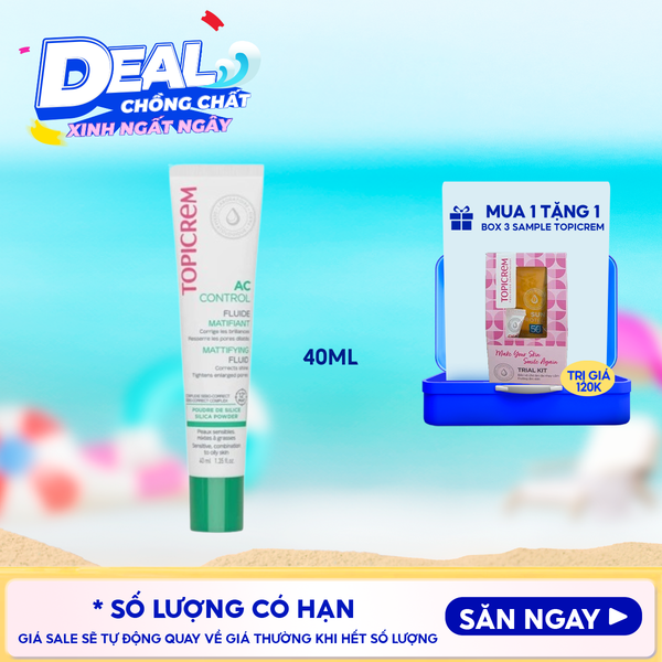  Kem Dưỡng Ẩm Kiềm Dầu Topicrem Ac Control Mattifying Fluid 40ml 
