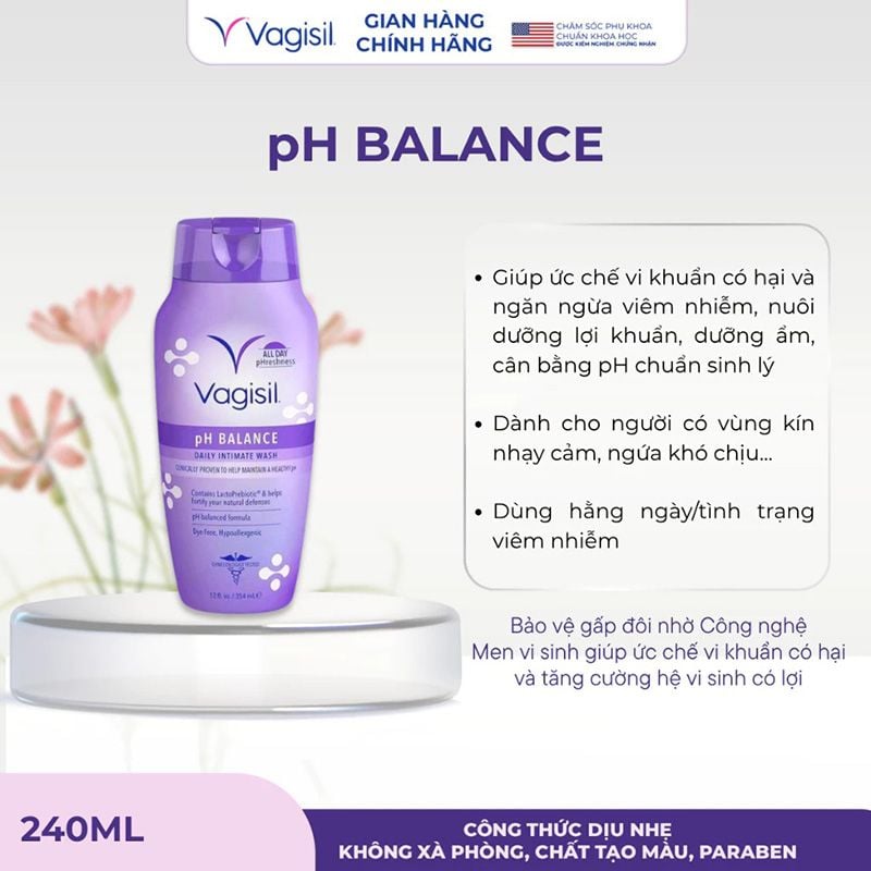 Dung Dịch Vệ Sinh Phụ Nữ Dạng Gel Vagisil Daily Intimate Wash 240ml
