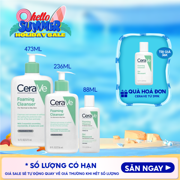 Sữa Rửa Mặt Cerave Sạch Sâu Dành Cho Da Dầu Developed With Dermatologists Foaming Cleanser 