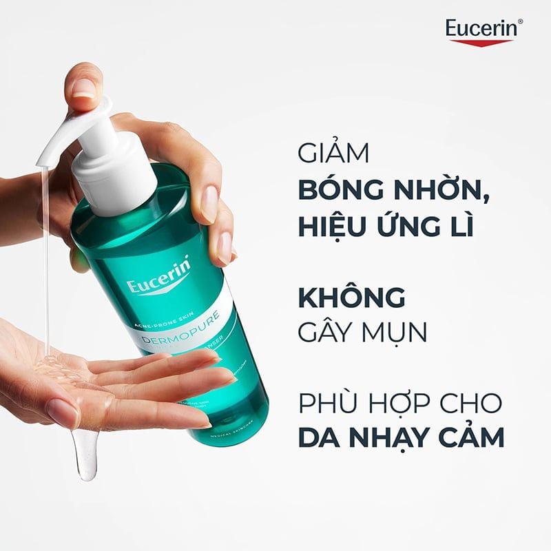 Sữa Rửa Mặt Eucerin Dạng Gel Kiềm Dầu, Hỗ Trợ Giảm Mụn Acne-Oil Control Pro Acne Solution Cleansing Gel