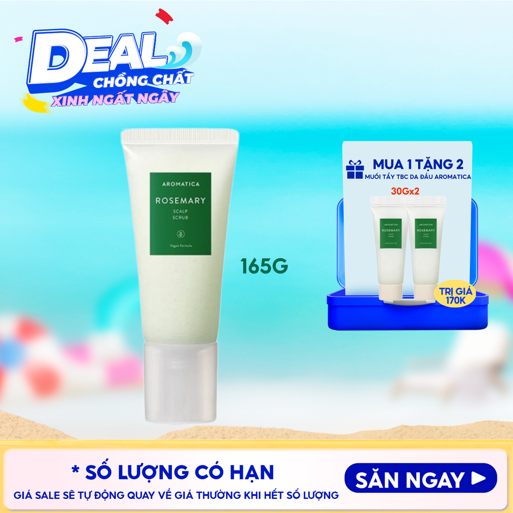 Muối Tẩy Tế Bào Chết Da Đầu Aromatica Rosemary Scalp Scrub 165g
