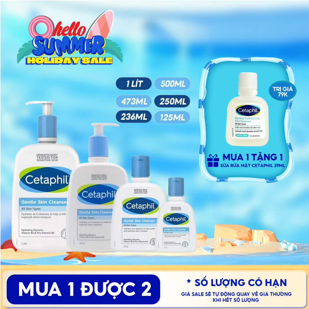 Sữa Rửa Mặt Cetaphil Lành Tính, Dịu Nhẹ Không Xà Phòng Gentle Skin Cleanser