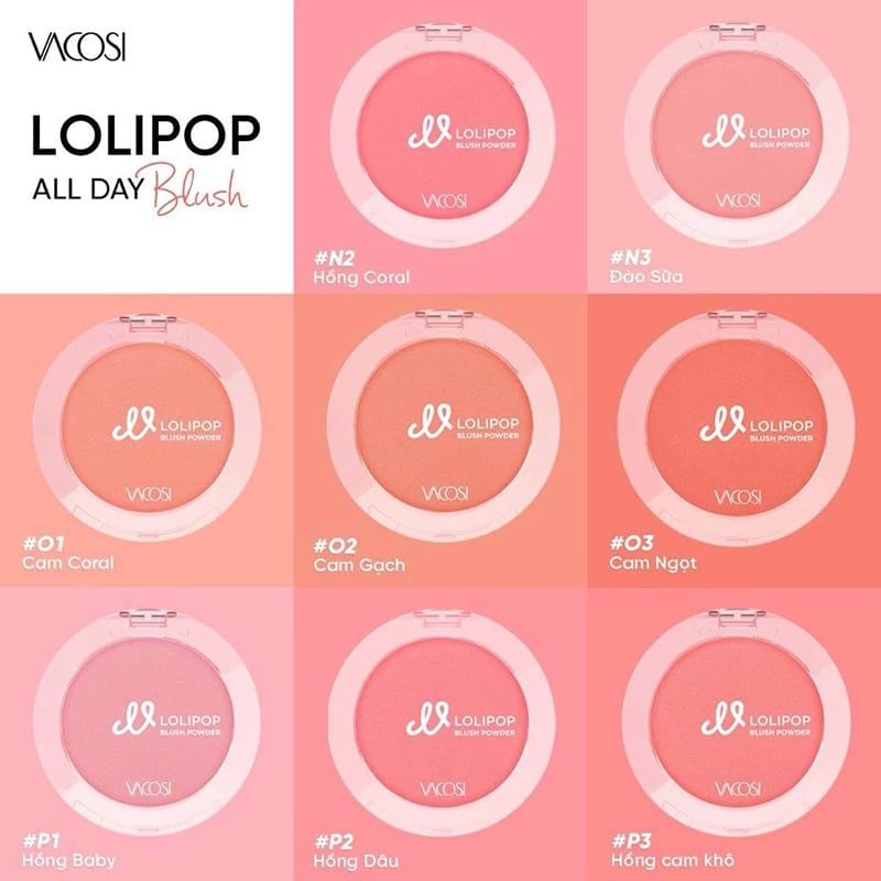 Phấn Má Hồng Vacosi Lolipop All Day Blush 5.6g
