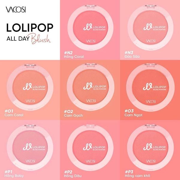  Phấn Má Hồng Vacosi Lolipop All Day Blush 5.6g 