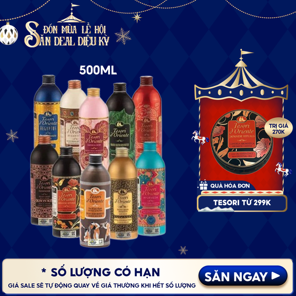  Sữa Tắm Tesori d'Oriente Hương Nước Hoa Ý Nhiều Mùi Aromatic Bath Cream 