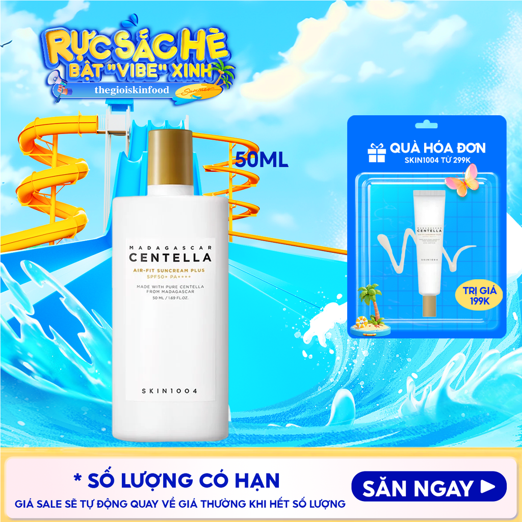 Kem Chống Nắng Skin1004 Lành Tính Dành Cho Da Nhạy Cảm Madagascar Centella Air-Fit Suncream Plus SPF50+ PA++++ 50ml