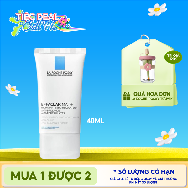  Kem Dưỡng La Roche-Posay Kiềm Dầu, Cải Thiện Lỗ Chân Lông Effaclar Mat+ 40ml 