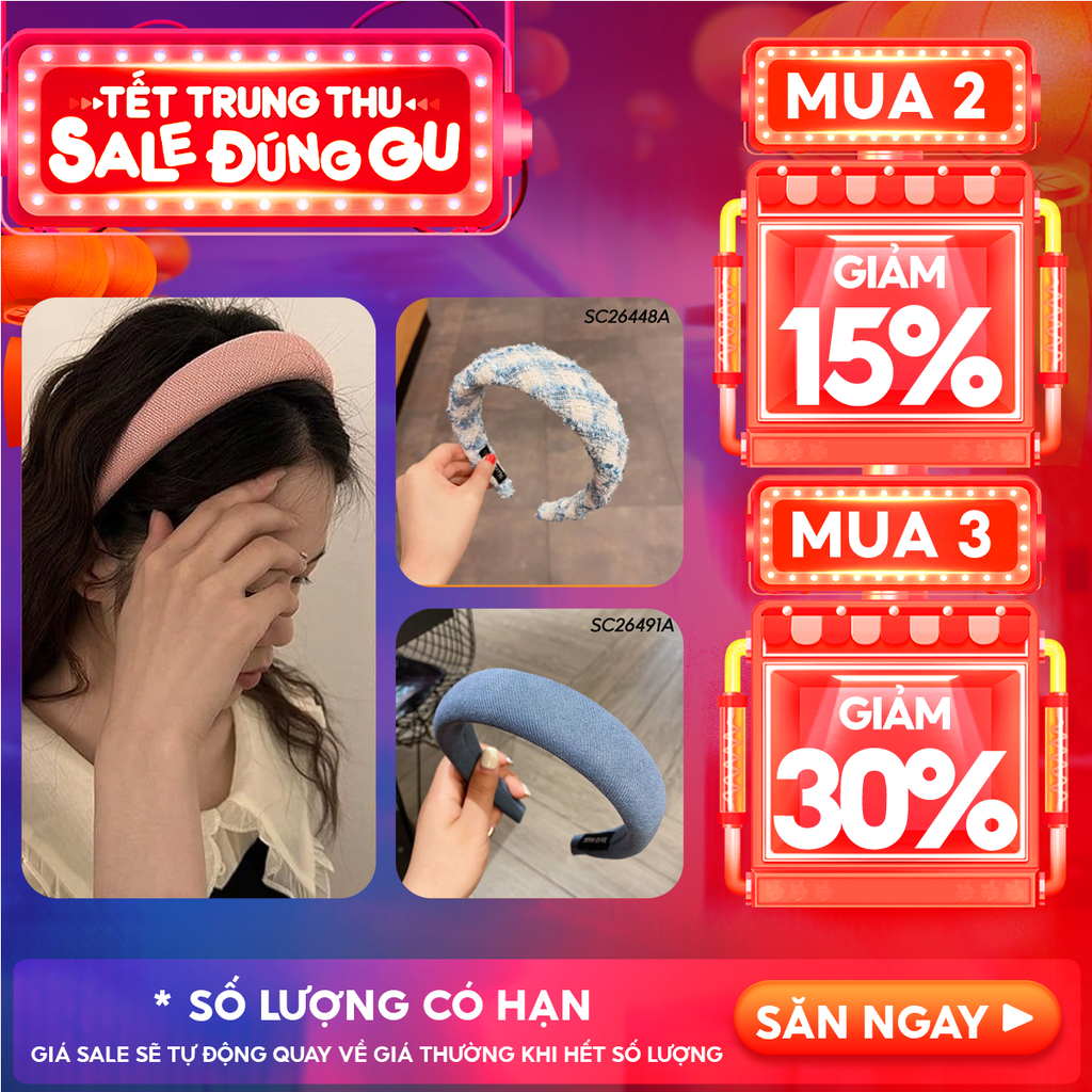 [NHẬP KHẨU] Băng Đô Cài Tóc Trơn, Họa Tiết Thời Trang TOOLA