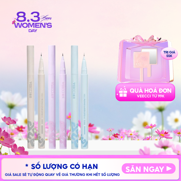  Bút Kẻ Mắt VEECCI Lâu Trôi, Không Thấm Nước Vivid Color Eyeliner Pen 0.6ml 