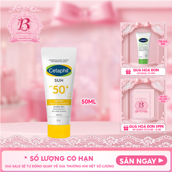  Gel Chống Nắng Cetaphil Dịu Nhẹ Dành Cho Da Nhạy Cảm Sun SPF50+ Light Gel 50ml 