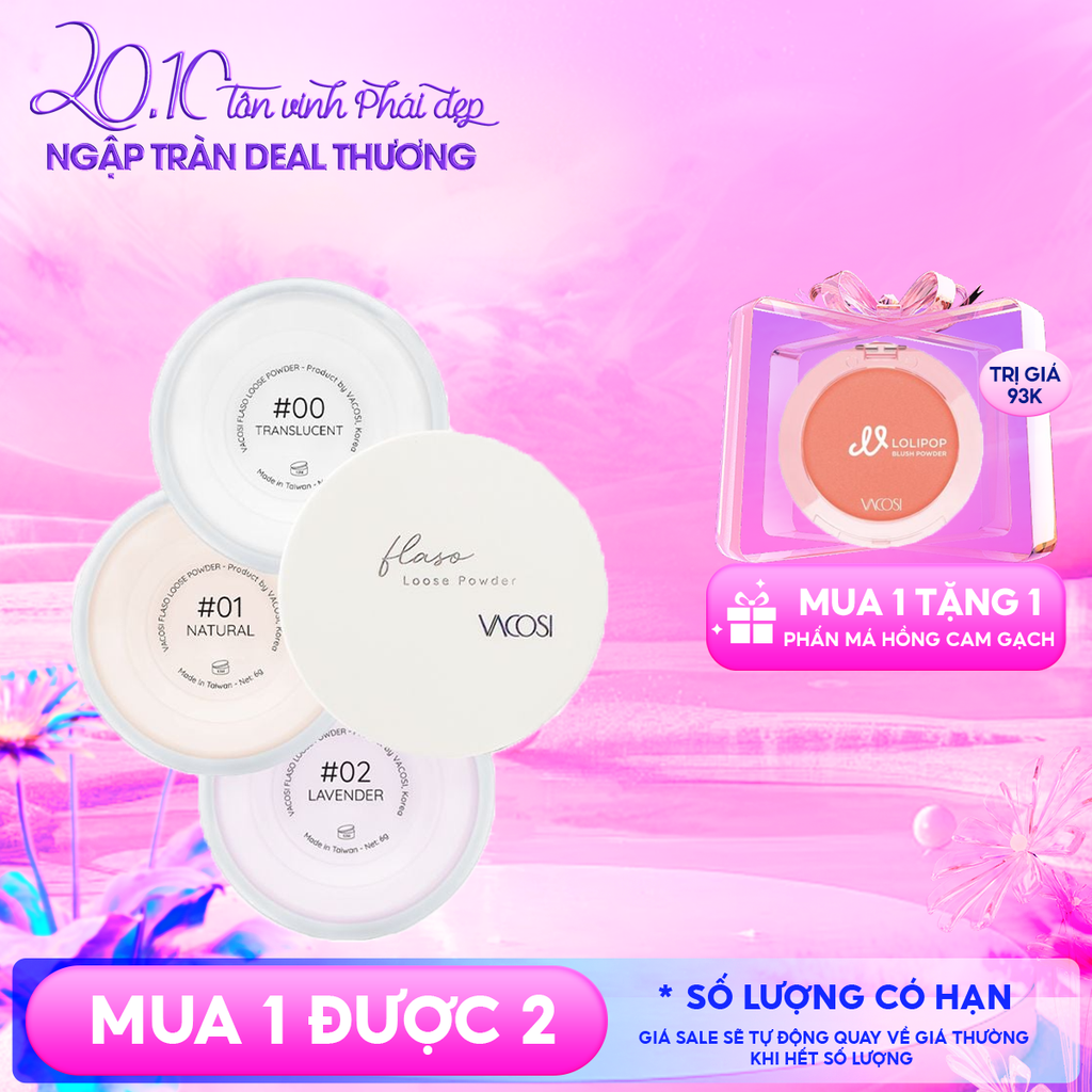 Phấn Phủ Vacosi Dạng Bột Siêu Mịn Flaso Loose Powder 6g