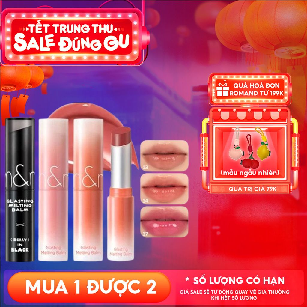 [VE-EASY] Son Dưỡng Romand Dạng Thỏi Có Màu Thuần Chay Dưỡng Ẩm Mềm Môi Glasting Melting Balm