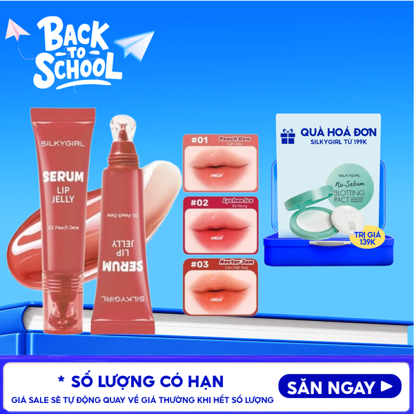  Son Tint Bóng Silkygirl Lâu Trôi, Cấp Ẩm Serum Lip Jelly 8ml 