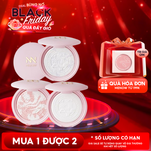  [Vietnam Edition] Phấn Phủ Nén MENOW Mỏng Nhẹ Tự Nhiên Clear Radiant Pressed Powder 7g 