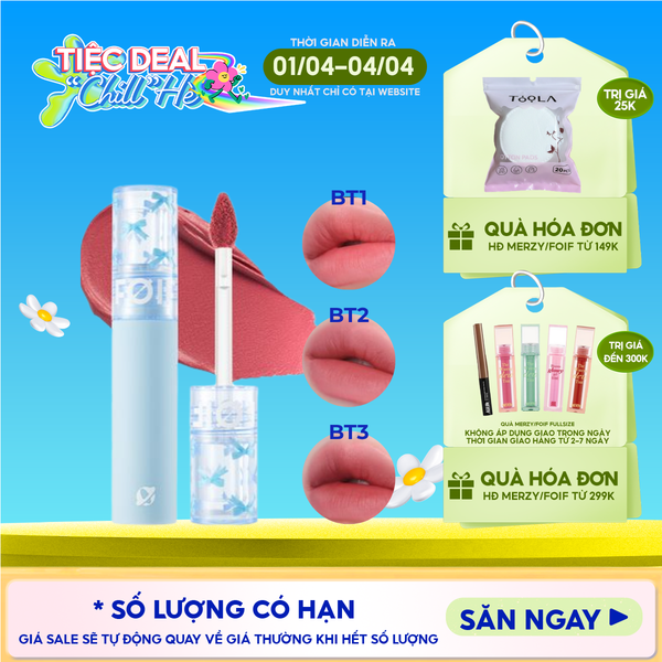  Son Kem Lì FOIF Thuần Chay, Mềm Mịn, Lâu Trôi Daily Blur Tint 3g 