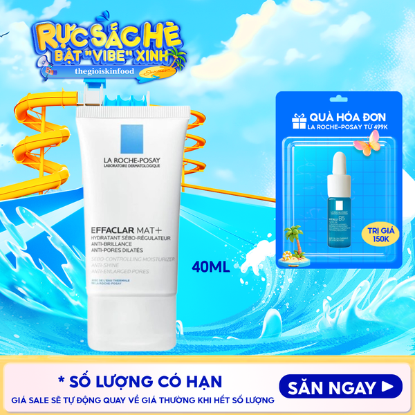  Kem Dưỡng La Roche-Posay Kiềm Dầu, Cải Thiện Lỗ Chân Lông Effaclar Mat+ 40ml 