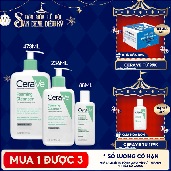  Sữa Rửa Mặt Cerave Sạch Sâu Dành Cho Da Dầu Developed With Dermatologists Foaming Cleanser 