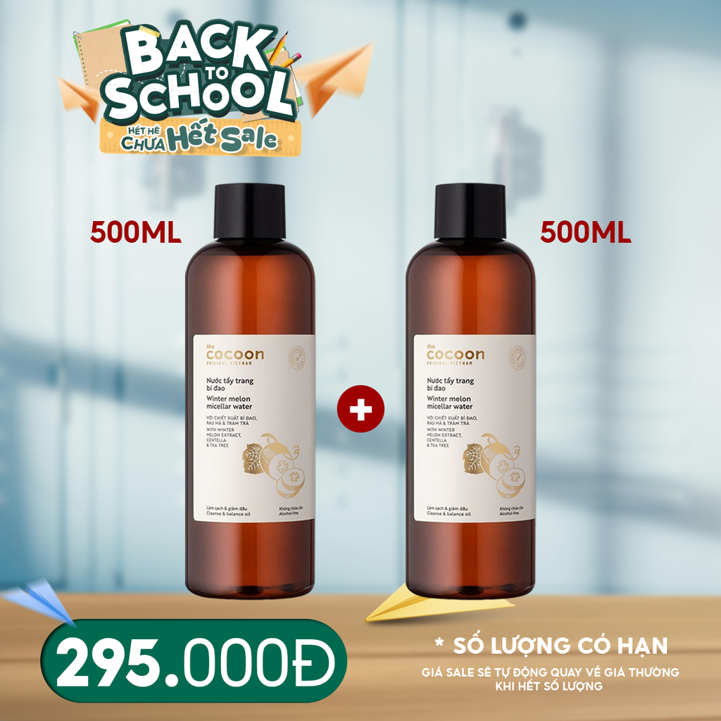 Nước Tẩy Trang Cocoon Bí Đao Thuần Chay Làm Sạch Dịu Nhẹ Winter Melon Micellar Water