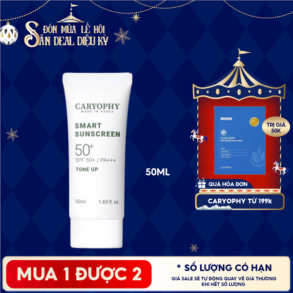  Kem Chống Nắng Caryophy Nâng Tông Smart Sunscreen Tone Up SPF50+/PA+++ 50ml 