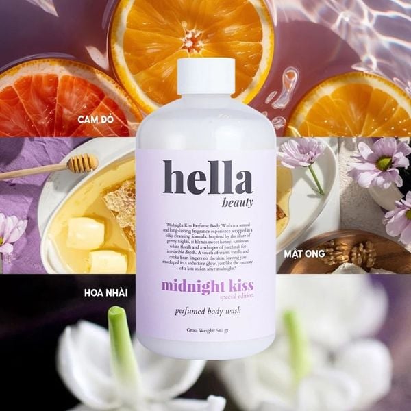  Sữa Tắm Hương Nước Hoa Hella Beauty Ẩm Mịn Perfume Body Wash #Midnight Kiss 