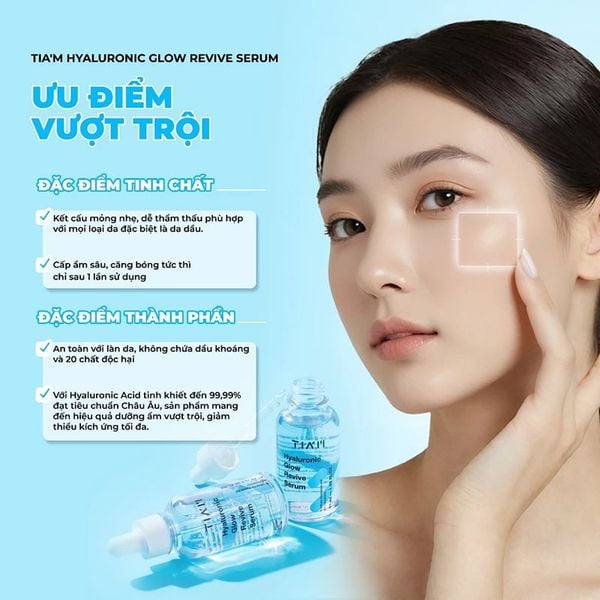  Serum Tiam Cấp Nước, Hỗ Trợ Căng Bóng Da Hyaluronic Glow Revive Serum 40ml 
