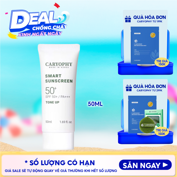  Kem Chống Nắng Caryophy Nâng Tông Smart Sunscreen Tone Up SPF50+/PA+++ 50ml 