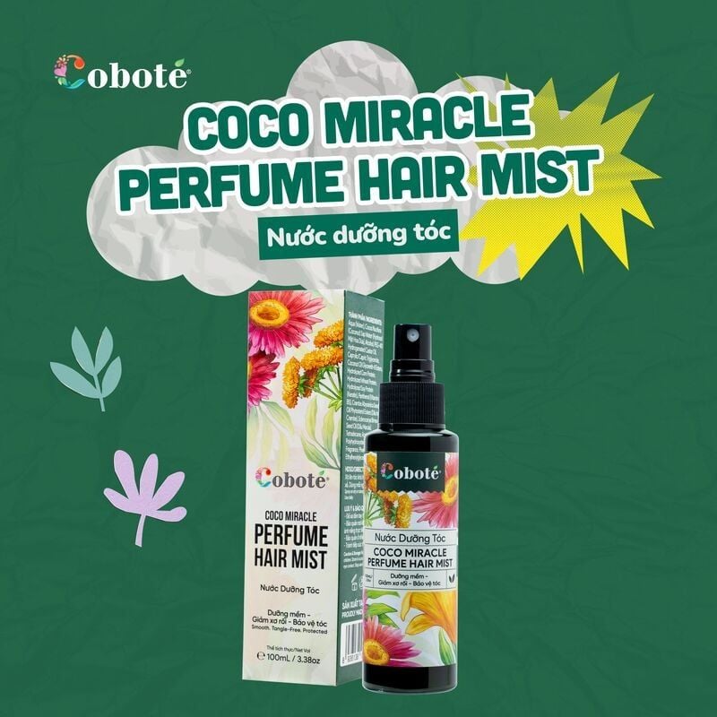 Nước Dưỡng Tóc Hỗ Trợ Giảm Gãy Rụng, Phục Hồi Hư Tổn COBOTÉ Coco Miracle Perfume Hair Mist