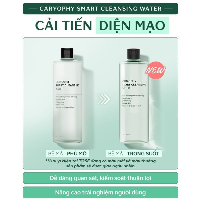 Nước Tẩy Trang Caryophy Dành Cho Da Dầu Mụn Smart Cleansing Water 500ml