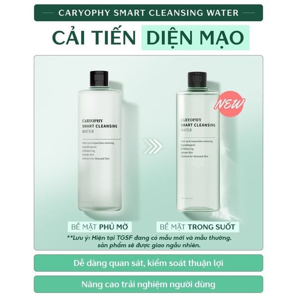  Nước Tẩy Trang Caryophy Dành Cho Da Dầu Mụn Smart Cleansing Water 500ml 
