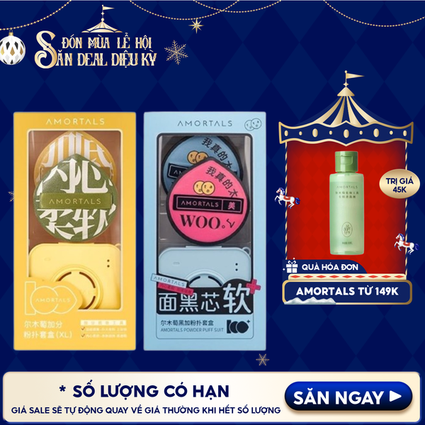  Set 2 Bông Mút Trang Điểm Amortals Powder Puff 