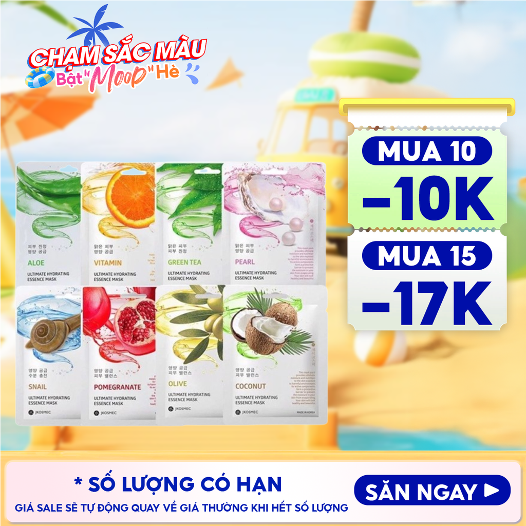 [9 mùi] Mặt Nạ Jkosmec Tinh Chất Cấp Ẩm Chuyên Sâu Ultimate Hydrating Essence Mask 25ml